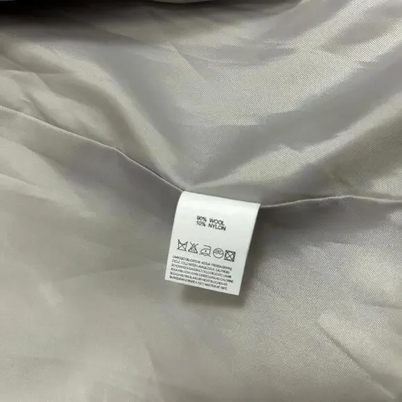 Blossom H Company l Light Gray Open Front Long Wool Coat Large - Picture 9 of 9